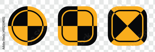 Crash Test Black Yellow Circle Icon