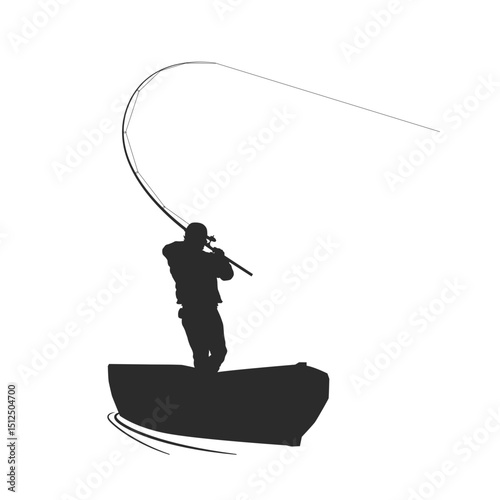 Fishing fisherman on boat