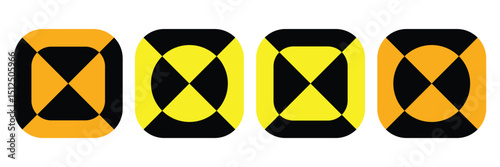 Crash Test Black Yellow Circle Icon
