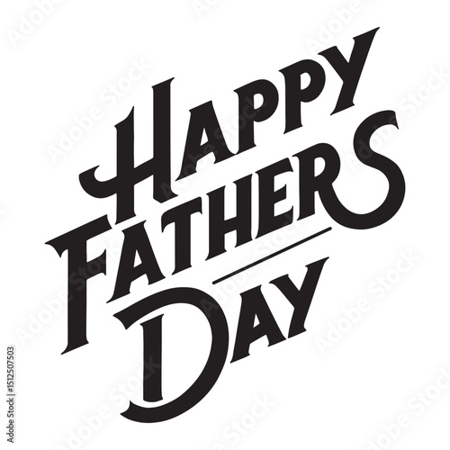Happy fathers day typography design featuring colorful text and graphics