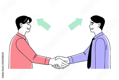 Business handshake illustration ,partnership, agreement, trust, and collaboration concept. Business agreement between people