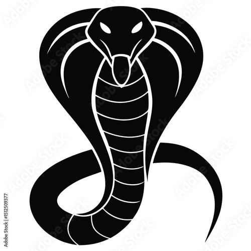 Cobra snake silhouette vector art illustration black, snake graphic icon snake black silhouette isolate vector, Coiled snake silhouette vector illustration of a cartoon of a snake vector illustration.