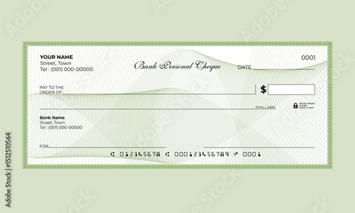 guilloche pattern Business Bank Check Vector