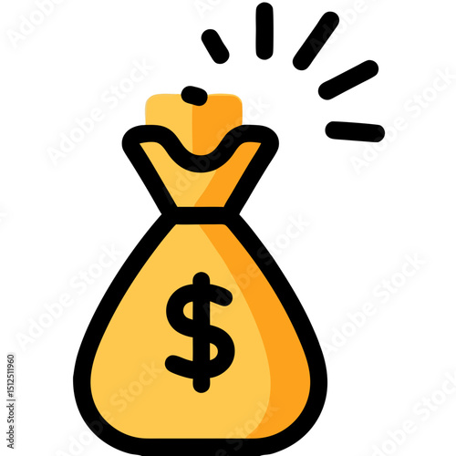 Money Bag Icon Vector Dollar Sign Graphic Illustration Design