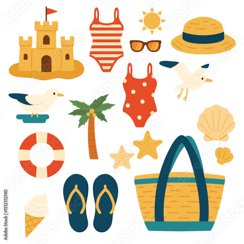 beach-themed summer elements