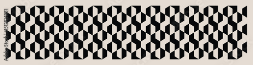 Seamless hexagon pattern in black and white. Graphical illustration for a unique banners, textiles and home décor.