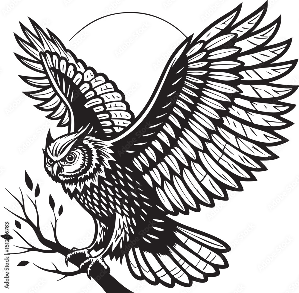 Fototapeta premium owl vector silhouette graphic design transparent background