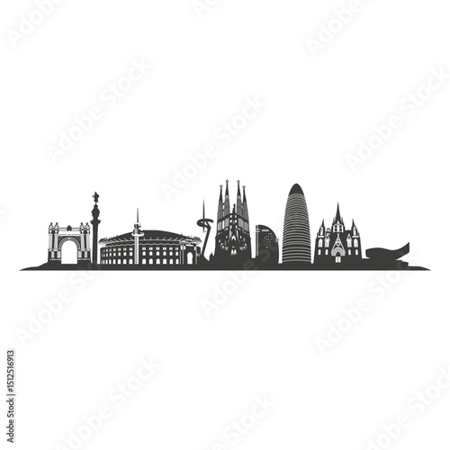 Barcelona skyline silhouette
