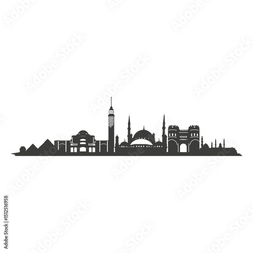 Cairo skyline silhouette
