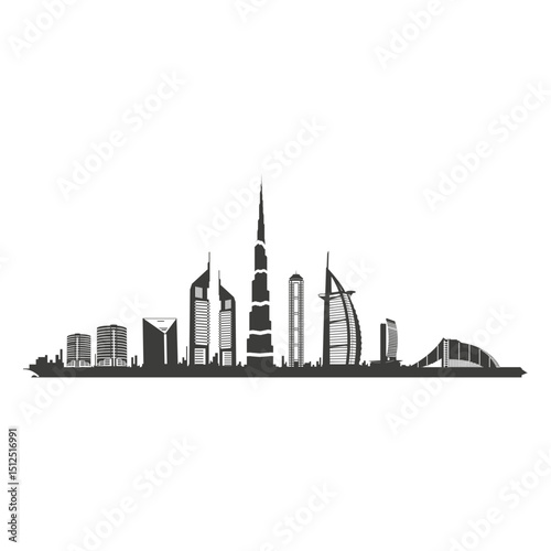 Dubai skyline silhouette