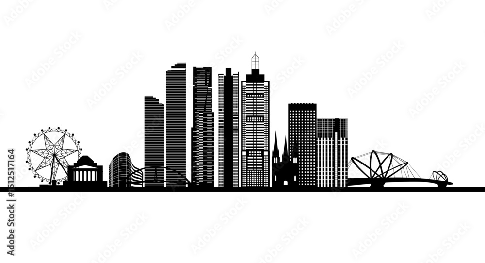 Obraz premium Melbourne skyline silhouette