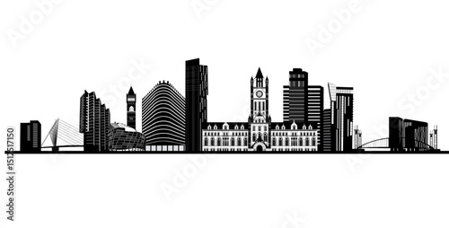 Manchester skyline silhouette