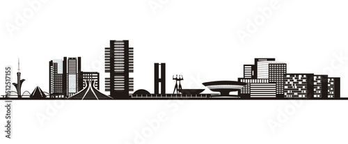 Brasilia skyline silhouette