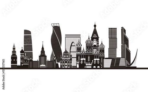 Moscow skyline silhouette