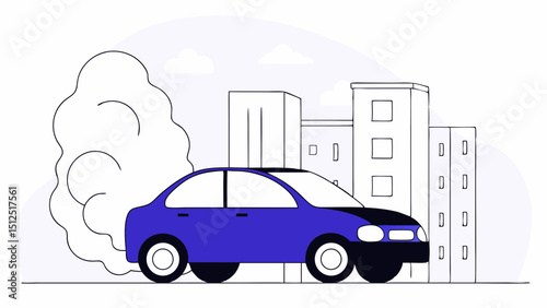 Car Pollution Concept  vector illustration