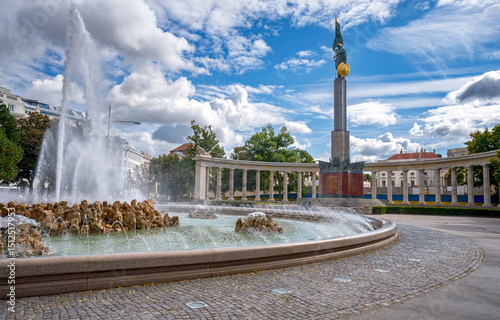 The Monument in Honor of the Soldiers of the Soviet Army in Vienna, Austria, commemorating the bravery and sacrifice of Soviet soldiers with a striking statue and historical significance