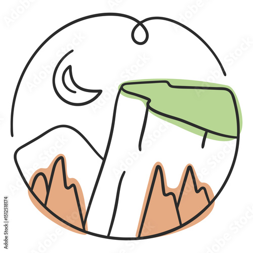 Nature scenery canyon doodle