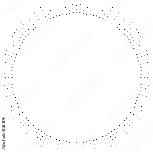 Circular texture of irregular dotted rays with varying thickness, large center space, and uneven rays.