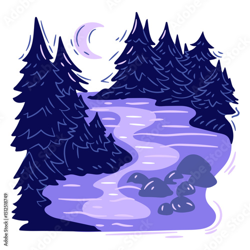 Night River Scene