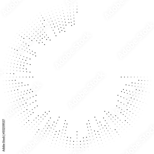 Dotted rays extend outward from the center, leaving the center space empty.