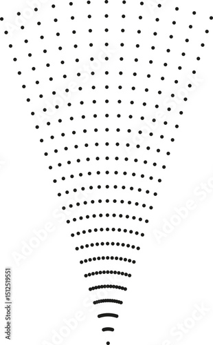 Regularly spaced dotted rays form a beam-like structure.
