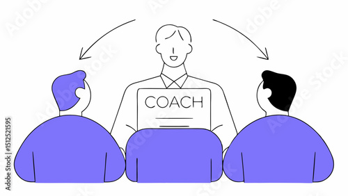 Dynamic Coaching Concept  for Professional Growth vector illustration