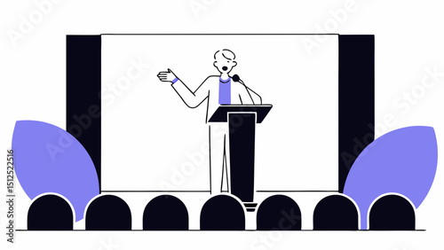 dynamic conference speaker  vector illustration