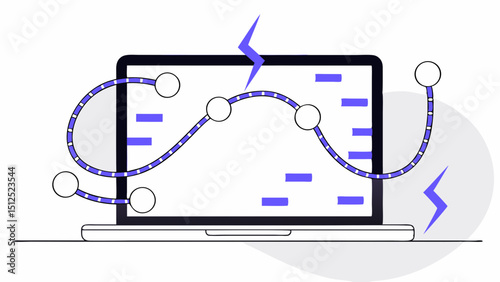 Dynamic Cyber Attack Concept  vector illustration
