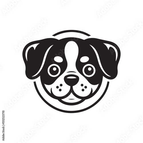 a vector illustration of a bull dog head on white background.