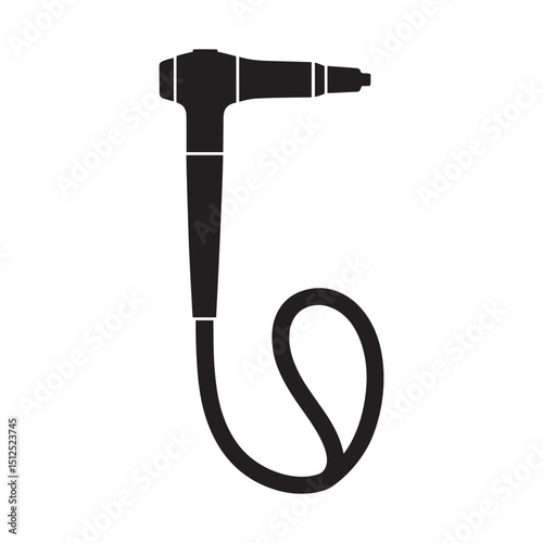 Vector Silhouette of Dental Drill – Medical Tooth Care Instrument Icon