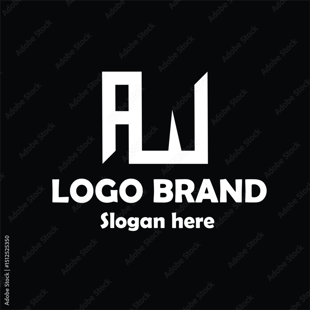 Fototapeta premium Abstract Minimalist Logo: Letter A with Overlapping AW