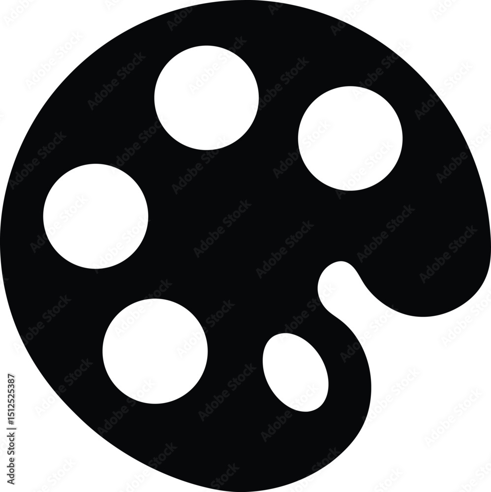 Fototapeta premium Brush and palette, artist tool icon, flat vector design, creative art symbol 