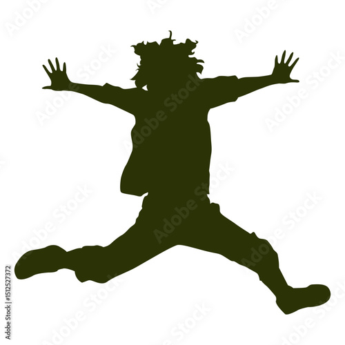 Girl jumping silhouette 1