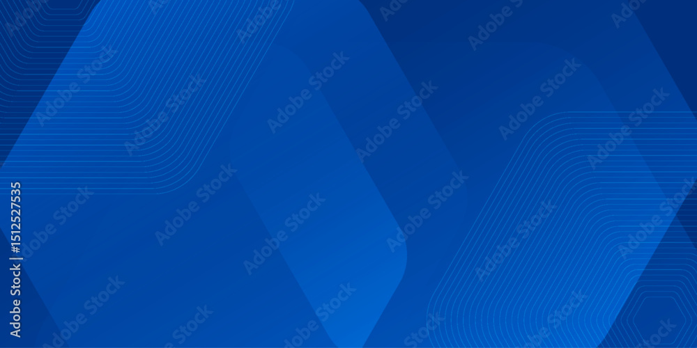 Obraz premium Modern abstract blue background with glowing geometric lines. Blue gradient hexagon shape design. Futuristic technology concept. eps10