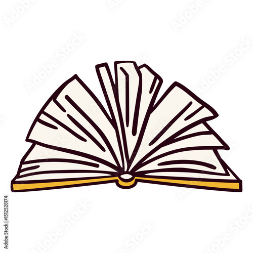 Yellow open book illustration