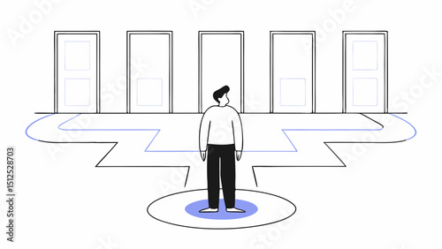 Illustration of Decision Fatigue Concept vector illustration