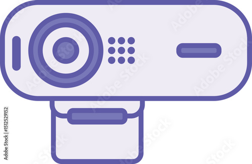 Colored Webcam Icon. Vector Illustration. Digital TV or Photo Camera Capable of Real-Time Image Capture. Gadget, Technology. Concept Devices