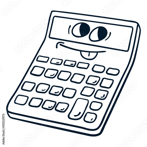 Calculator stroke cartoon