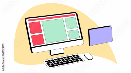 Desktop Computer VConcept  vector illustration