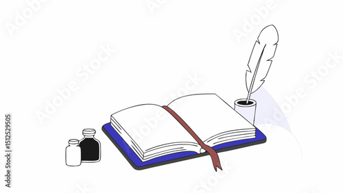 whimsical diary concept  vector illustration