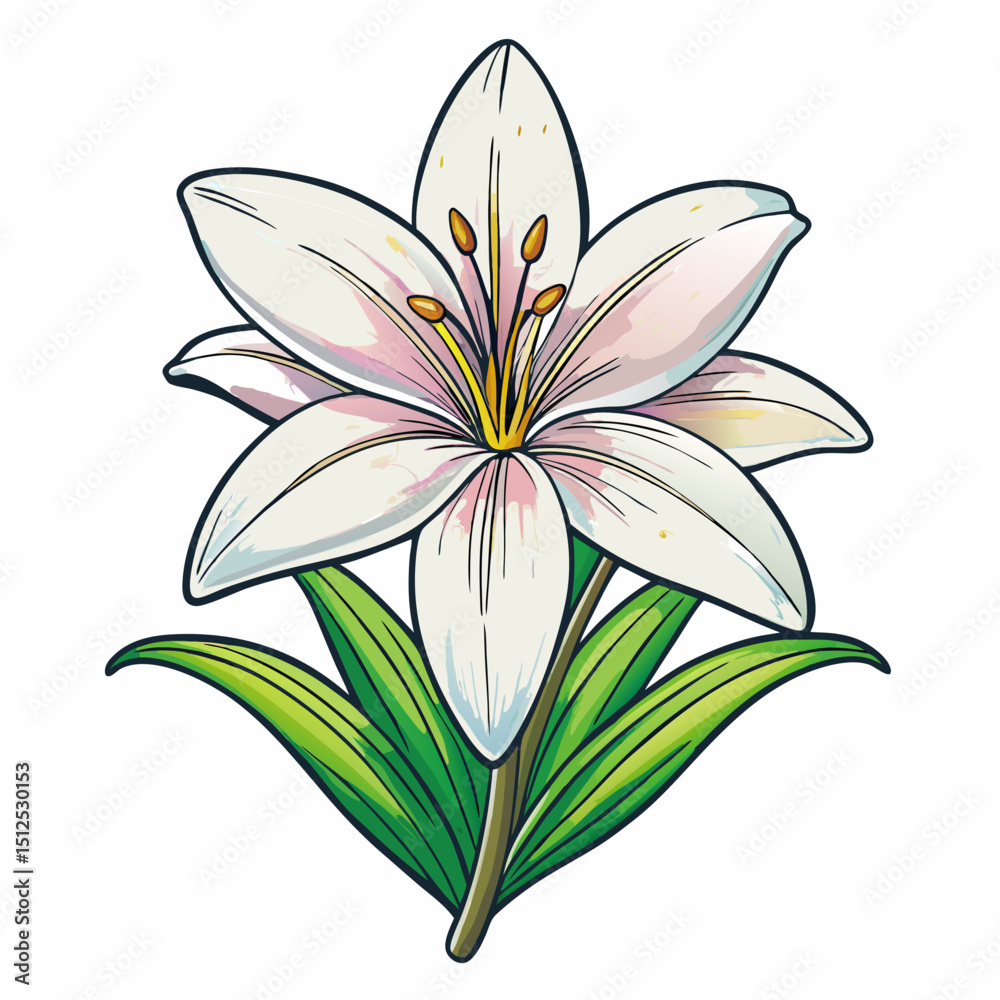 Naklejka premium white lily isolated on white