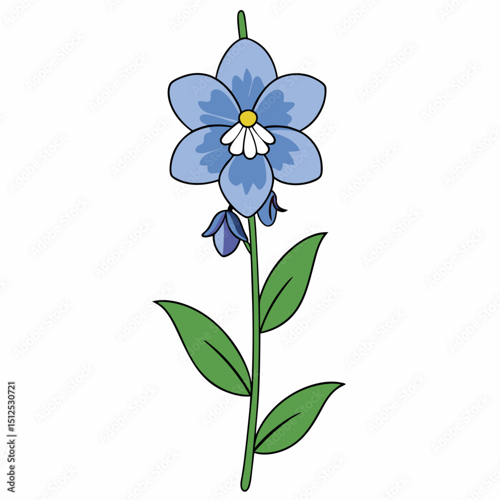 Fototapeta premium blue flower on white background