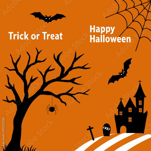 Big set of halloween silhouettes black icon and character. Design of witch, creepy and spooky elements for halloween decorations, sketch, icon, sticker. Hand drawn vector solated background
