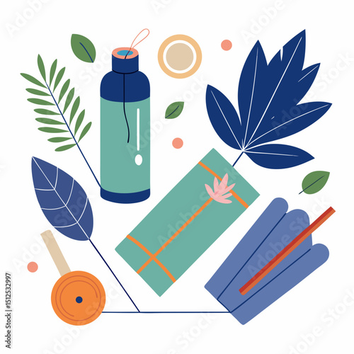 International Yoga Day Vector Illustration – Meditation, Pose, Wellness, Peace Concept