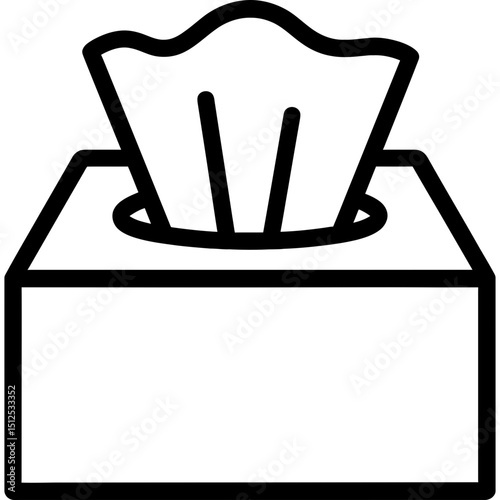 Minimalist tissue box outline icon