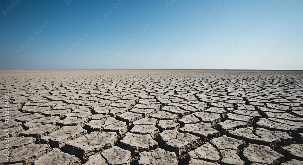 Fototapeta premium Cracked Earth A Desolate Landscape of Drought and Aridity