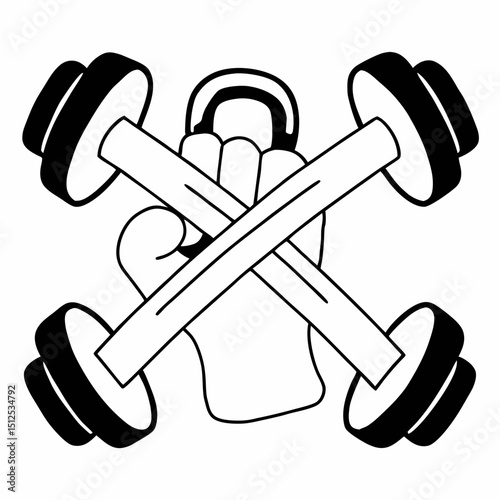 Fitness power strength dumbbells kettlebell workout
