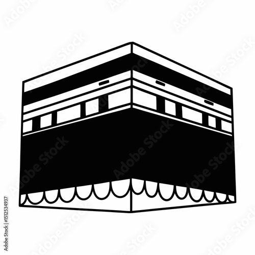 Kaaba icon isolated transparent background design