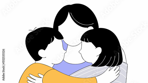 Family Embrace  vector illustration