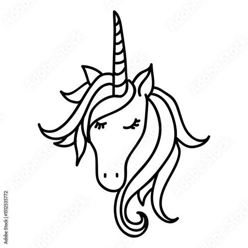 Hand drawn unicorn animal fantasy